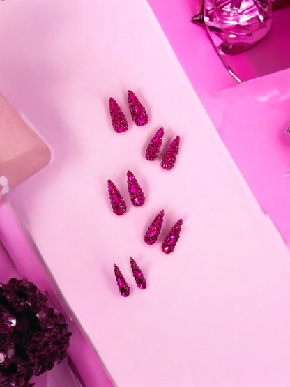 Pink Full Bling Nail Set