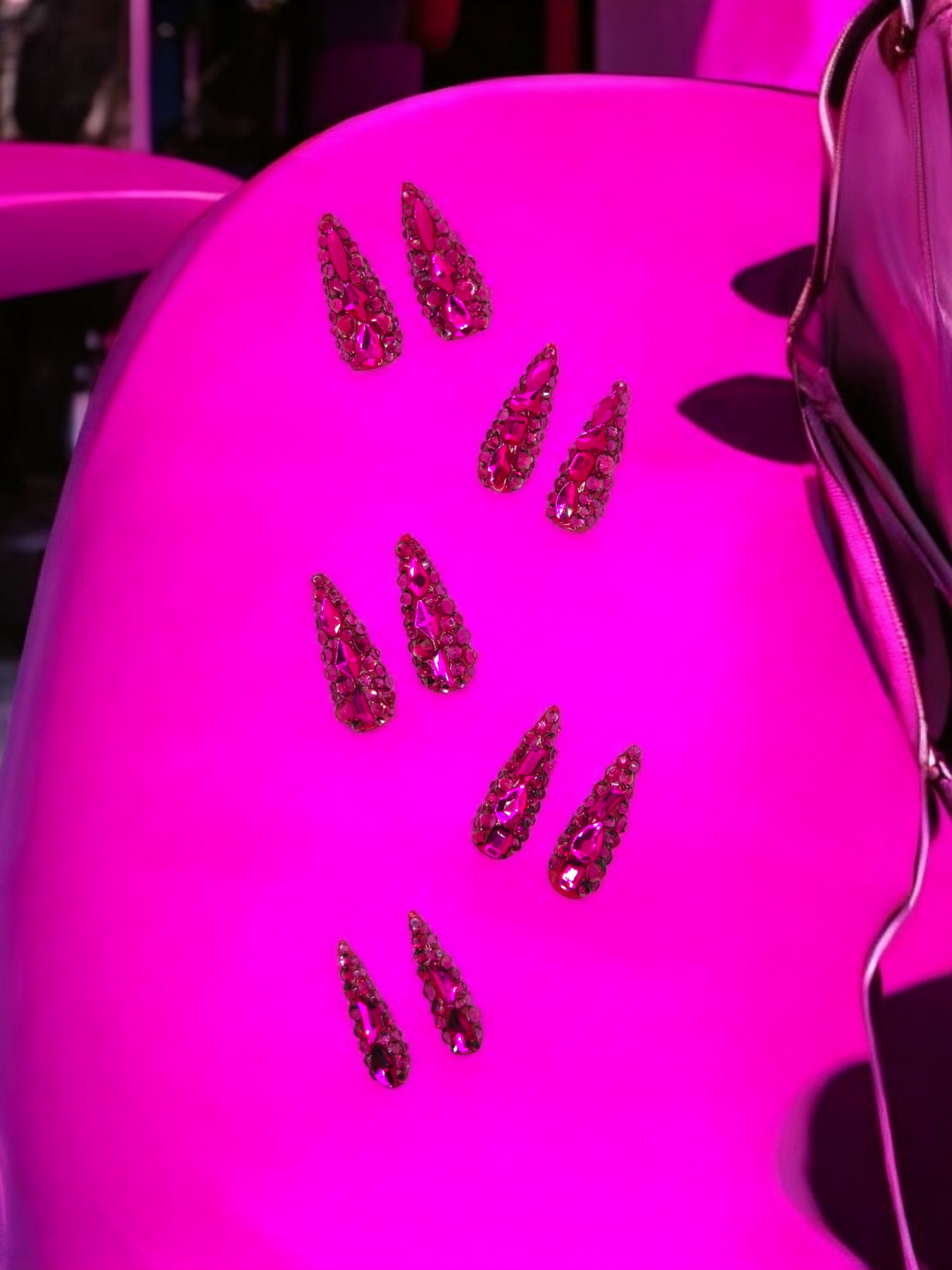 Pink Full Bling Nail Set