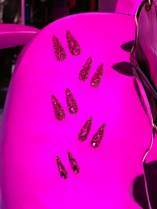 Pink Full Bling Nail Set